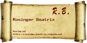Rosinger Beatrix névjegykártya